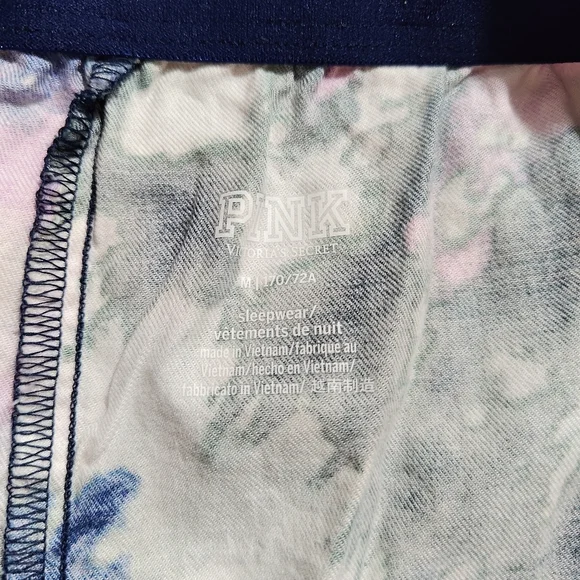 PINK Victoria's Secret Cotton Blend Pink Blue Green Tie-Dye Boxer Shorts Medium - Picture 7 of 9